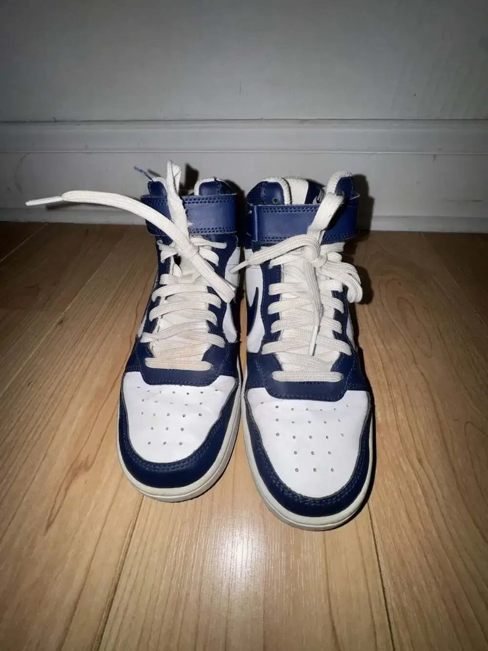 Nike Court Borough Mid 2 Big Kids' Shoes White/Blue CD7782-107